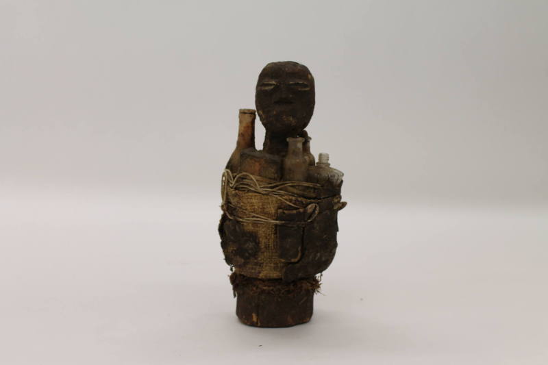 Fon Fetish Figure, 20th Century
Fon culture; Benin
Wood, cloth, glass and shells; 13 in.
87.…