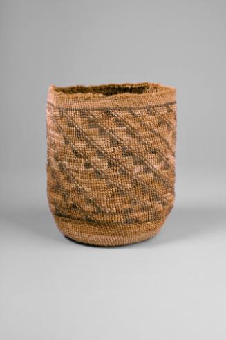 Basket with Diagonal Bands of Triangular Designs, unknown date
Wasco people; Oregon
Wool and …