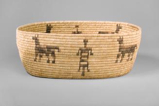 Oval Basket with Zoomorphic Motifs, unknown date
Papago people; Sothern Arizona
Yucca, devil'…