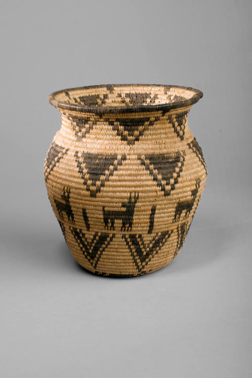 Basket, c. 1920
Western Apache people; Arizona
Willow, cottonwood, and devil's claw; 8 x 7 1/…