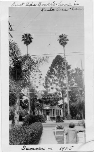 Bowers Home, 1925
Unknown photographer; Santa Ana, California
Photographic print; 4 1/2 × 3 i…