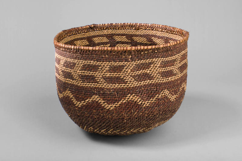 Basket, unknown date
Maidu people; Northern California
Peeled redbud and twill; 8 x 11 in.
3…