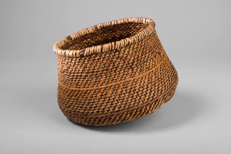 Basket, unknown date
Walapai people; Arizona
Twill and sumac twigs; 4 3/4 x 8 in.
38322
Gif…