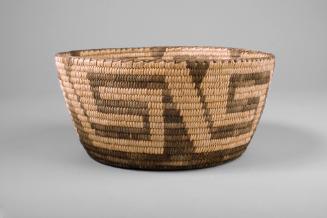 Storage Basket, unknown date
Pima people; Southern Arizona
Willow, devil's claw and tule; 4 1…