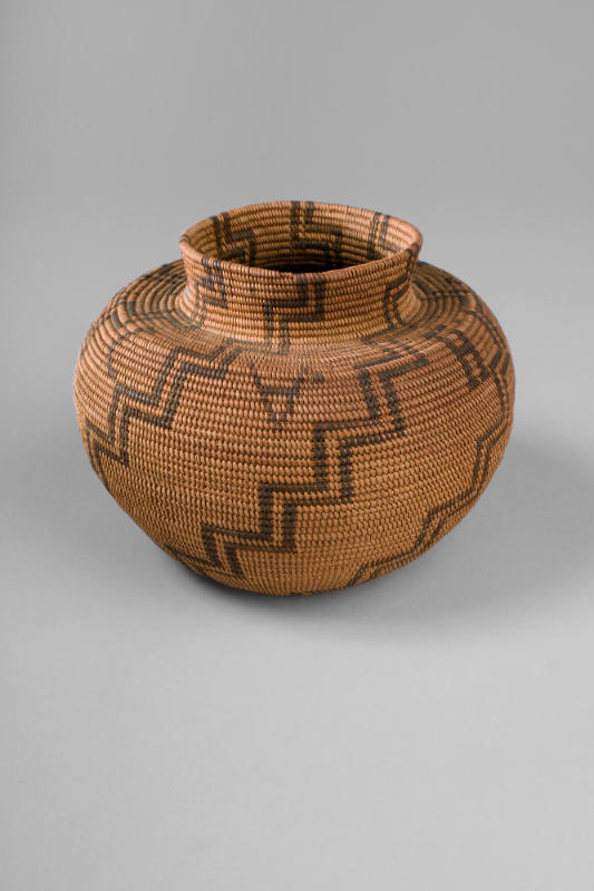 Basketry Jar, unknown date
Yokut people; California
Native grasses; 4 3/4 x 5 1/8 in.
39979
…
