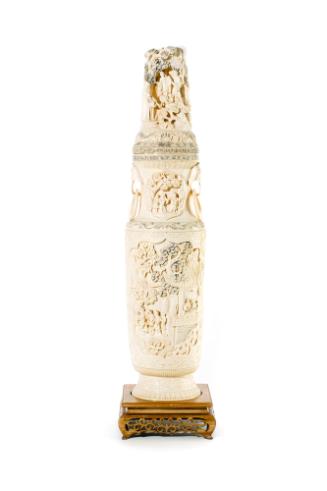 Carved Vase, 20th Century
Han people;China
Ivory and wood; 6 x 23 1/2 in.
2005.9.76a,b
Gift…