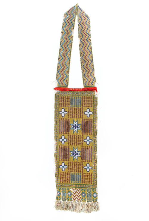 Bandolier Bag, c. 1900
Unknown culture; Great Lakes region, Canada and United States
Beads, s…