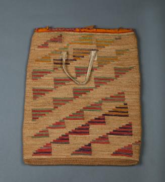 Bag, late 19th century
Nez Perce culture; Idaho
Chamois and corn husk; 17 1/8 × 14 1/2 in.
3…
