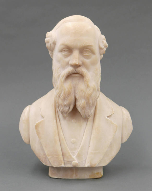 Bust of David Hewes, 1877
Giuseppe Andreoni (Italian, c. 1825-1894); Pisa, Italy
Marble; 13 x…