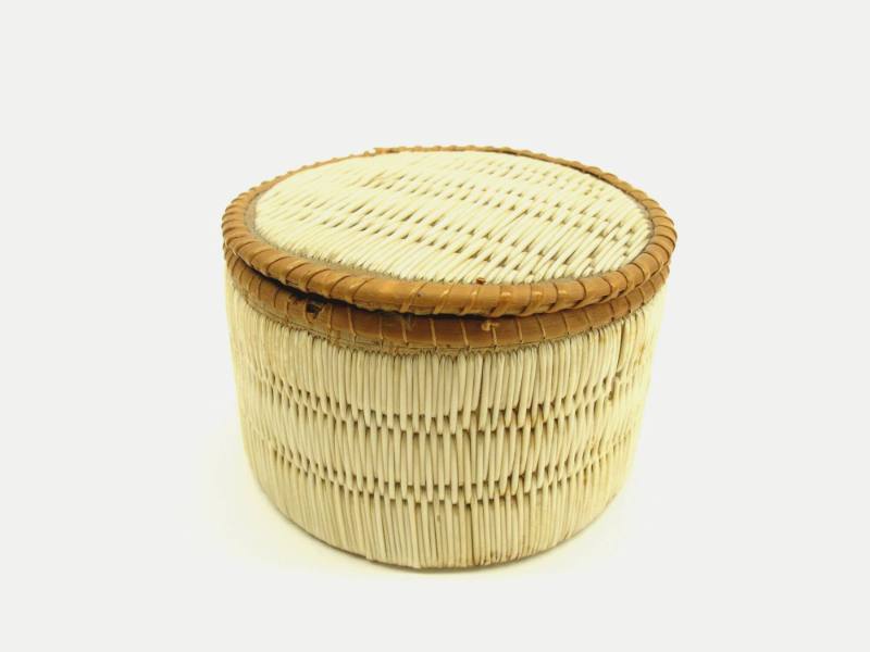 Basket, unknown date
Ojibwa people; North American Plains
Birch and porcupine quill; 2 1/4 x …