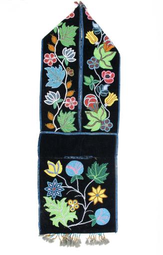 Shoulder Pouch, unknown date
Great Lakes region, North American Plains
Wool, velvet, beads an…