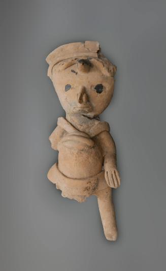Whistle, 900-1521 CE
Huastec culture; Veracruz, Mexico
Ceramic and pigment; 10 3/4 × 4 1/4 in…