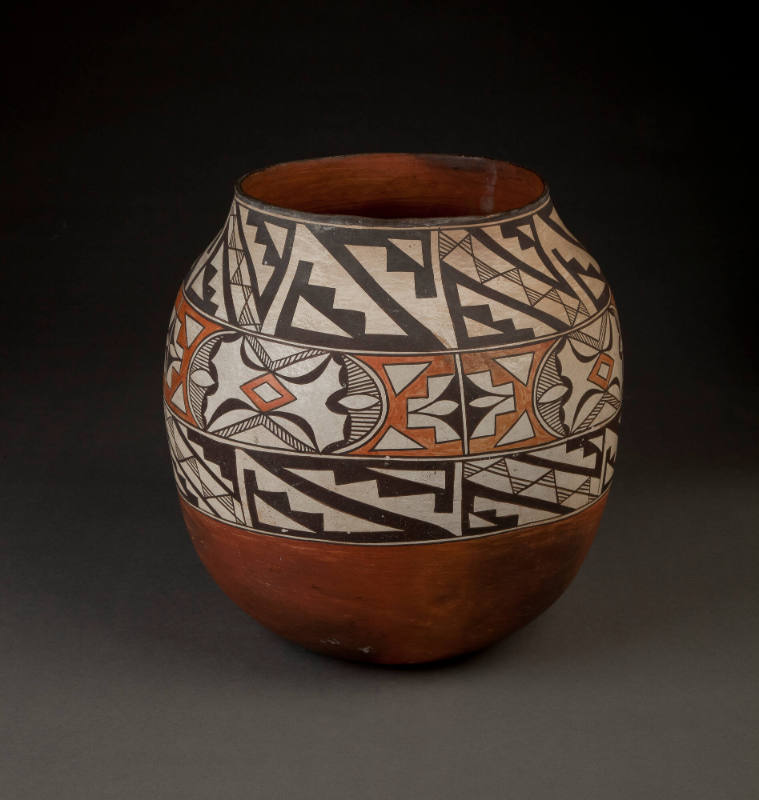 Storage Jar, unknown date
Acoma people; New Mexico
Clay and paint; 14 3/4 x 13 1/2 in.
F8776…