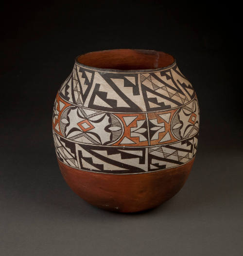 Storage Jar, unknown date
Acoma people; New Mexico
Clay and paint; 14 3/4 x 13 1/2 in.
F8776…