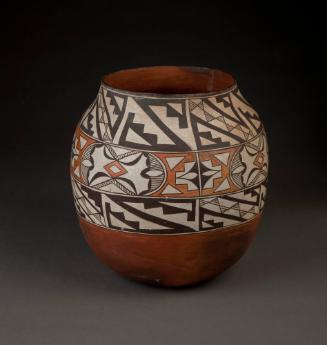 Storage Jar, unknown date
Acoma people; New Mexico
Clay and paint; 14 3/4 x 13 1/2 in.
F8776…