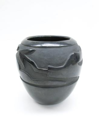 Jar with Avanyu (Water Serpent) Motif, c.1940
Santa Clara Pueblo; New Mexico
Clay; 9 x 8 3/8 …