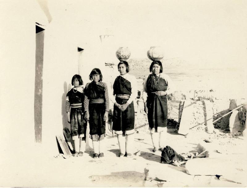 Zuni Girls with Water Ollas, 1895
Printed by F.H. Maude & Co.; Laguna Pueblo, New Mexico
Phot…