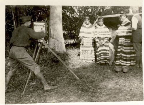 Captain Wanderwell Filming Seminole Women in Front of Car, 1921
Unknown photographer
Paper; 3…