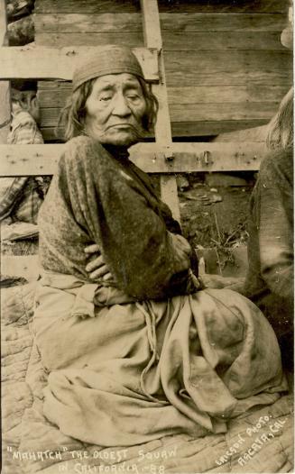 "Mahatch" The Oldest Squaw in California, 1888
Ericson Photo; Arcata, California
Paper; 5 1/2…