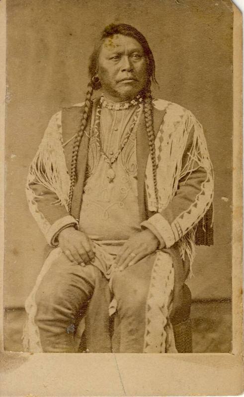 Portrait of a Native American Man, unknown date
Unknown photographer
Paper; 4 x 2 1/2 in.
93…