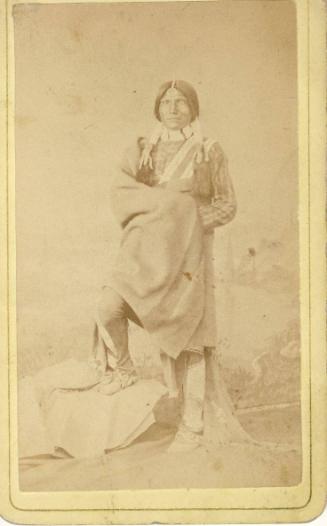 Native American Man Wrapped in Blanket, unknown date
Denver Photographic Room
Paper; 4 x 2 1/…