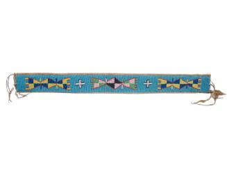 Belt, c. 1920
Tutchone Culture; Whitehorse, Yukon, Canada
Leather and bead; 3 x 43 1/2 in.
2…