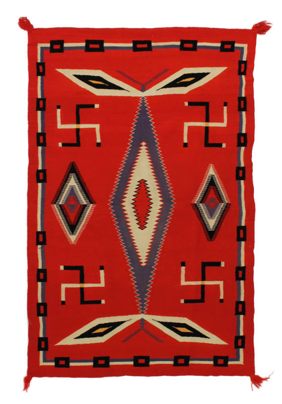 Rug, c. 1900
Navajo culture; Southwest United States
Wool and pigment; 65 1/2 × 42 1/2 in.
2…