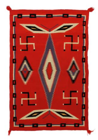 Rug, c. 1900
Navajo culture; Southwest United States
Wool and pigment; 65 1/2 × 42 1/2 in.
2…