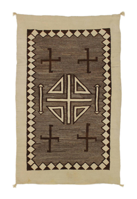 Rug, c. 1900
Navajo culture; Southwest United States
Wool and pigment; 82 × 54 in.
2018.8.2
…