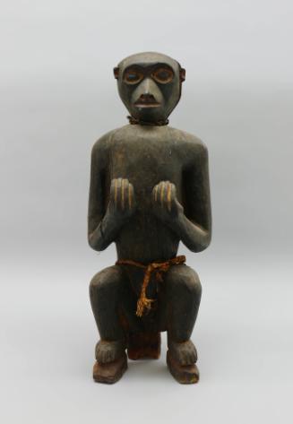 Carved Monkey Figure, 20th Century 
possibly Bamileke culture; Grasslands Region, Cameroon
Wo…