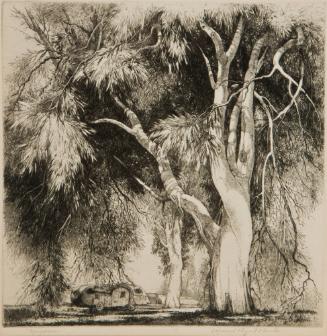 Neighbors, 1937
Mildred Bryant Brooks (American, 1901 - 1995); California
Etching on paper; 1…