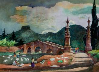 Old Colonial Bridge, 1981
Millard Sheets (American, 1907 - 1989); Mexico
Watercolor on paper;…