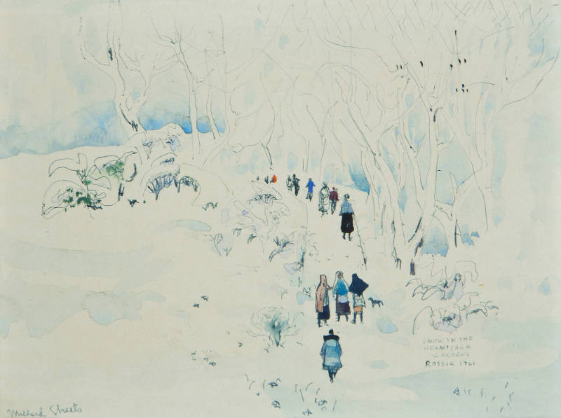 Snow in the Hermitage Gardens, 1961
Millard Sheets (American, 1907 - 1989); St. Petersburg, Ru…