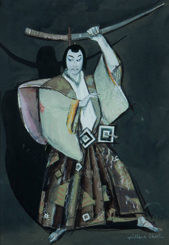 Kabuki Dancer, 1942-1962
Millard Sheets (American, 1907 - 1989); Japan
Watercolor on paper; 1…