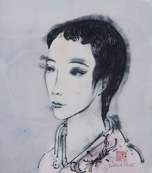 Kyoto Girl, 1958
Millard Sheets (American, 1907 - 1989); Japan
Watercolor on paper; 10 1/2 × …