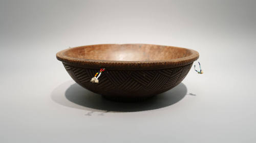 Bowl, 20th Century
Marquesas Islands, French Polynesia
Wood, feather and bead; 4 3/8 × 16 3/4…