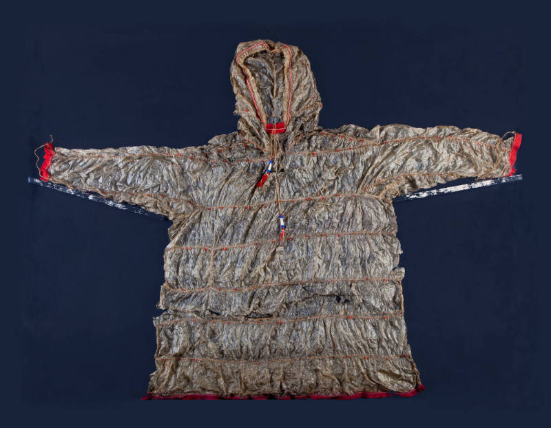 Waterproof Parka, early 20th Century
Inupiaq culture; Alaska
Seal gut, sinew, Russian trade b…