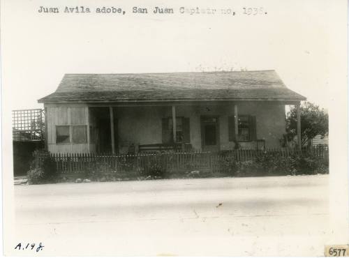 Juan Avila Adobe, 1936
Photographer unknown; San Juan Capistrano, California
Photographic pri…