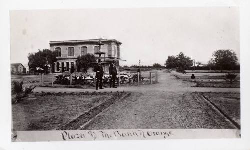 Plaza and the Bank of Orange
Unknown photographer; Orange, California
Reproduction of a photo…