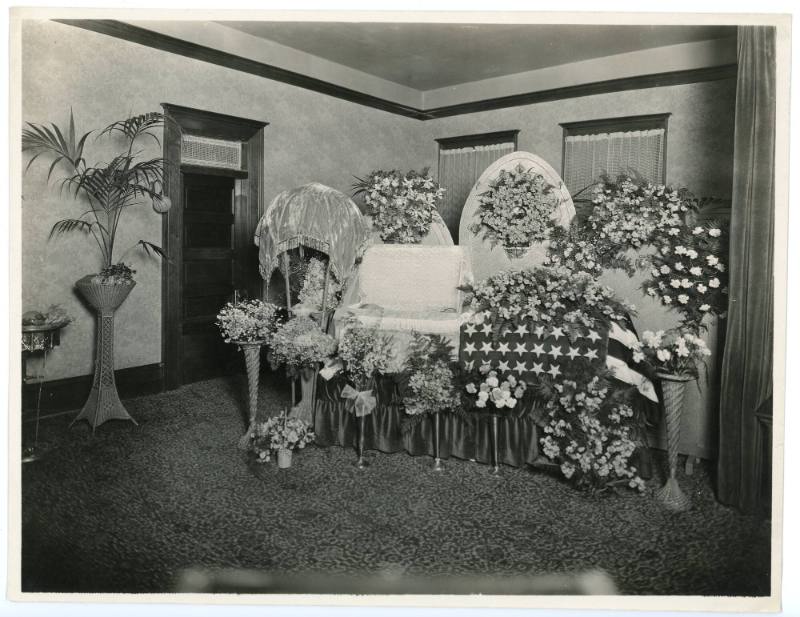 Open Casket at a Funeral Parlor, early 20th Century
Leo Tiede (American, 1889-1968); probably …