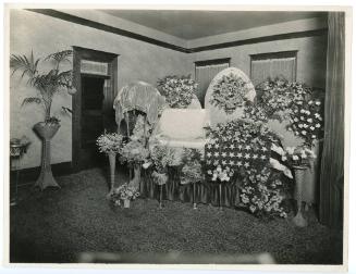 Open Casket at a Funeral Parlor, early 20th Century
Leo Tiede (American, 1889-1968); probably …