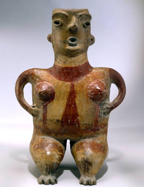 Seated Female Figure, 100-200 CE
Zacatecas Shaft Tomb peoples; Zacatecas, Mexico
Ceramic and …
