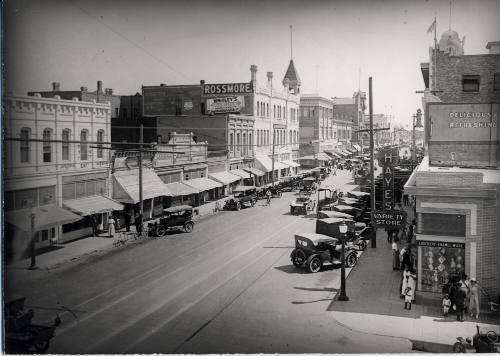 Broadway and 4th Street in Santa Ana, CA, late 19th-early 20th Century
Unknown photographer;  …