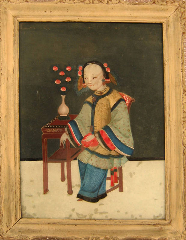 Mirror Painting, Qing Dynasty (19th Century)
Han people;China
Oil, paint, wood and glass; 23 …