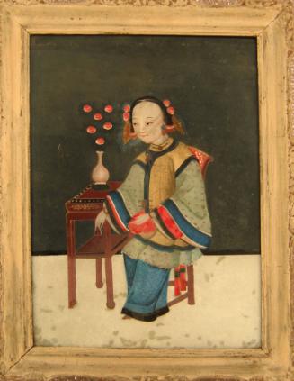 Mirror Painting, Qing Dynasty (19th Century)
Han people;China
Oil, paint, wood and glass; 23 …