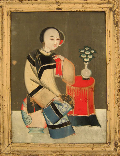 Painting, Qing Dynasty (19th Century)
Han people;China
Oil, paint, wood and glass; 23 1/4 x 1…