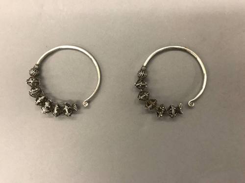 Earrings, 20th Century
Miao culture; probably Guizhou Province, China
Silver; 2 3/4 in.
2001…