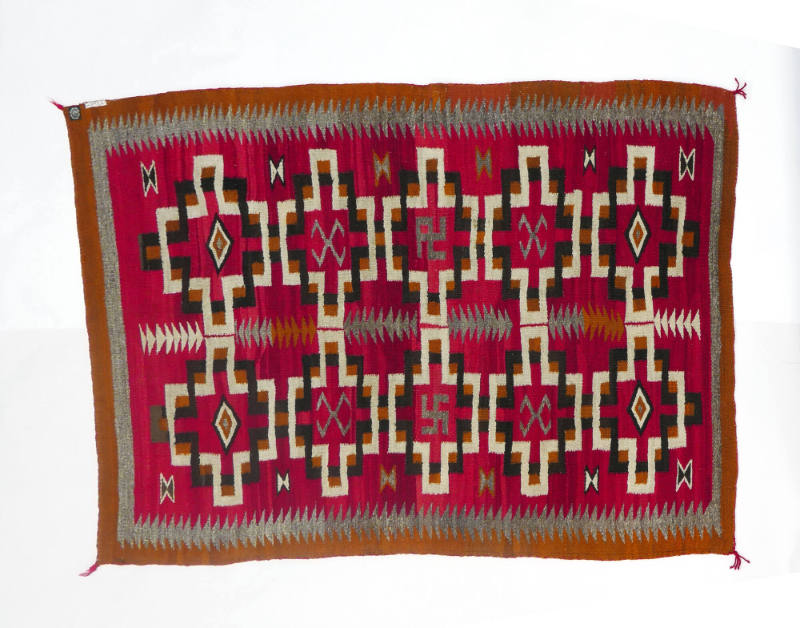 Rug, c. 1910
Navajo; Ganado, Arizona
Dyed wool; 73 x 49 in.
2019.5.2
Gift of Dennis J. Aign…