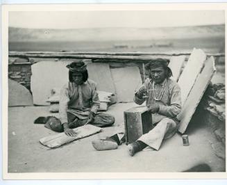 Zuni Men Making Beads, 1895
Unknown photographer; Arizona or New Mexico
Photographic print; 6…