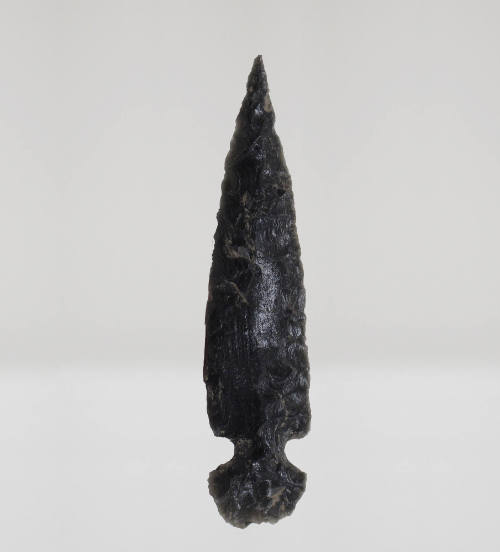 Projectile Point, 300-1519
West Mexico
Obsidian; 3/4 x 3 3/8 in.
2003.10.42G
Anonymous Gift